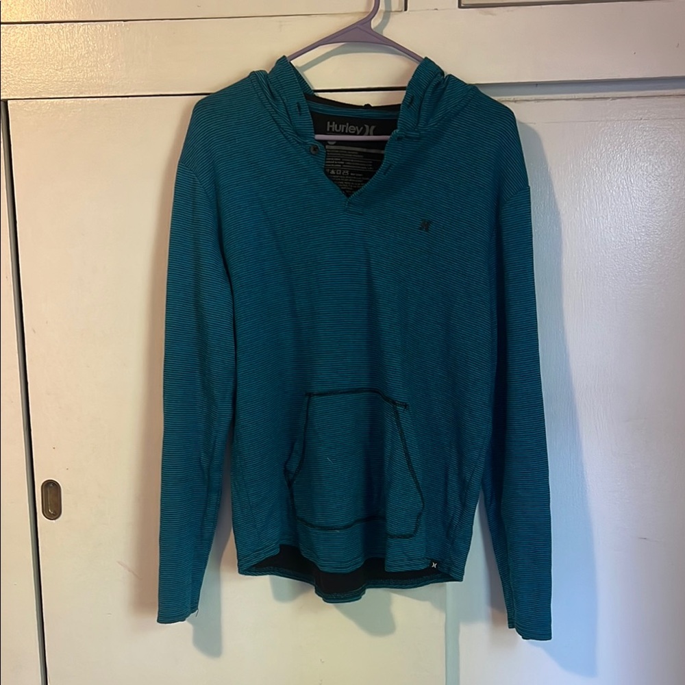 Hurley Blue Striped Pullover Hoodie